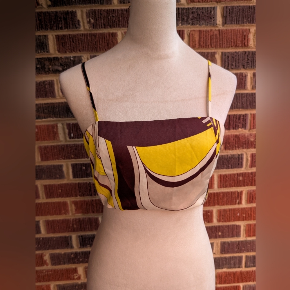 House of Harlow 1960 Retro Satin Bra Top w/Adjustable Straps- Med